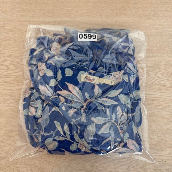 Faherty Womens Orinda Floral Button Shirt Dress Blue Crepe Resort Beachy Large - Picture 13 of 13